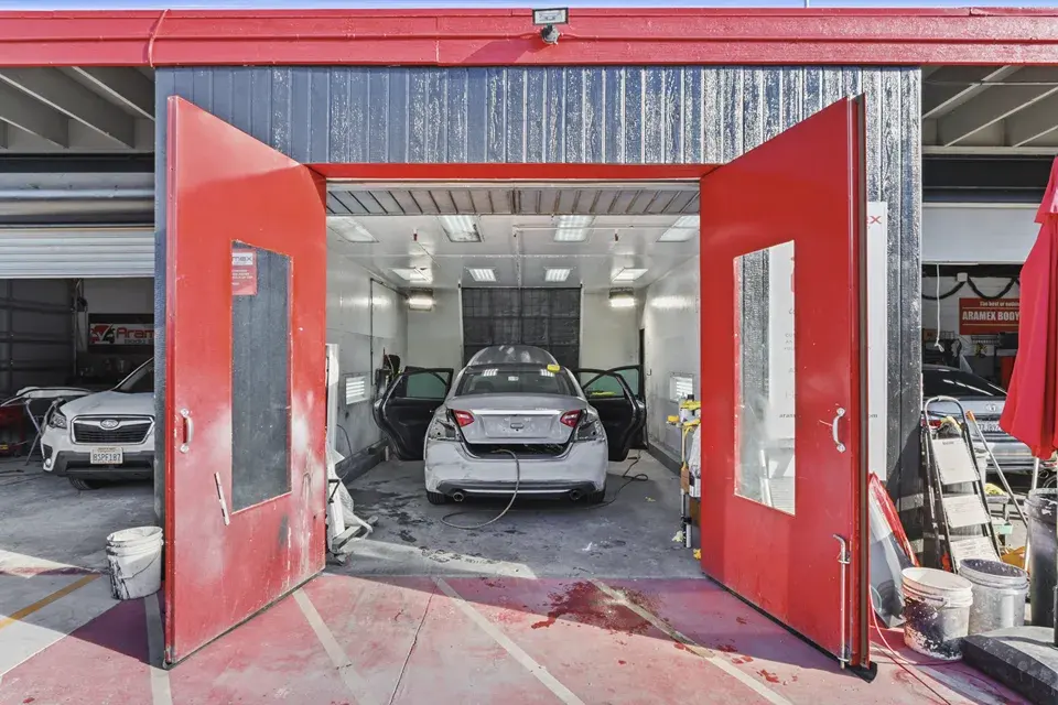 Paint booth at Aramex Body Shop