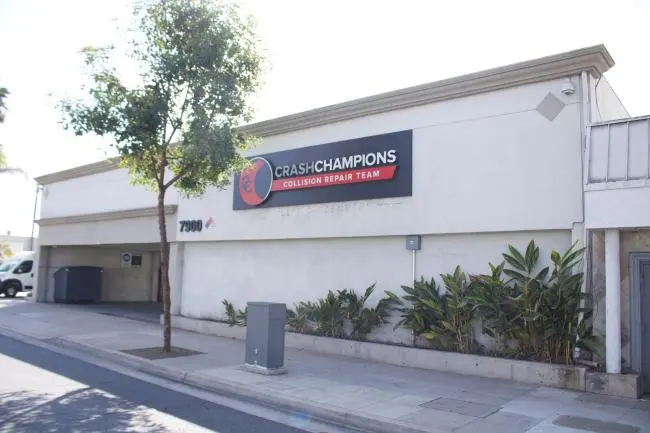 Exterior of Crash Champions Downey West on Firestone Blvd