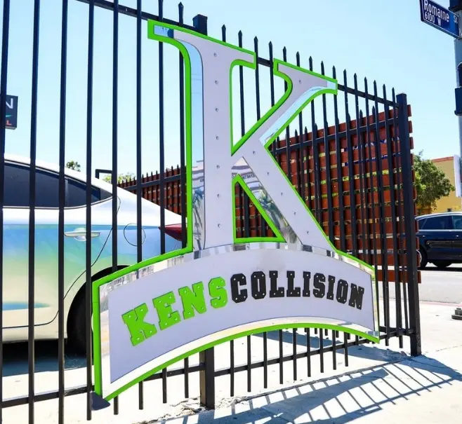 Kens Collision Center shop front with open bays