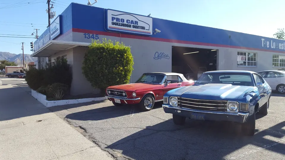 Front of Pro Car Collision Center at 1345 San Fernando Rd