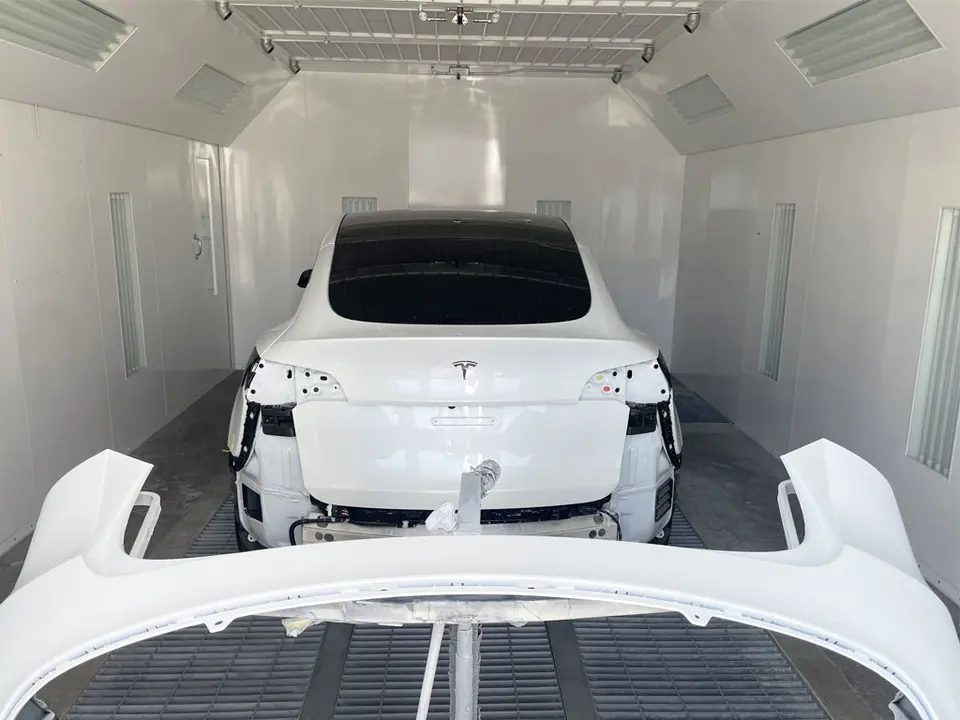 Downdraft paint booth at Regal Repair North Hollywood